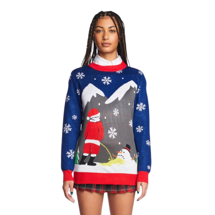 Ugly christmas sweater santa peeing sale