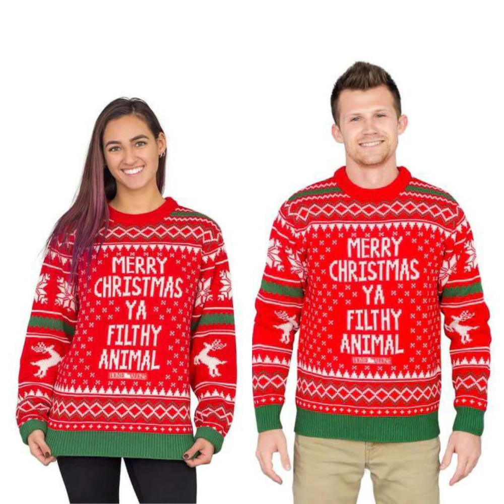 Couple Merry Christmas Ya Filthy Animal Snowflake And Reindeer Sweater