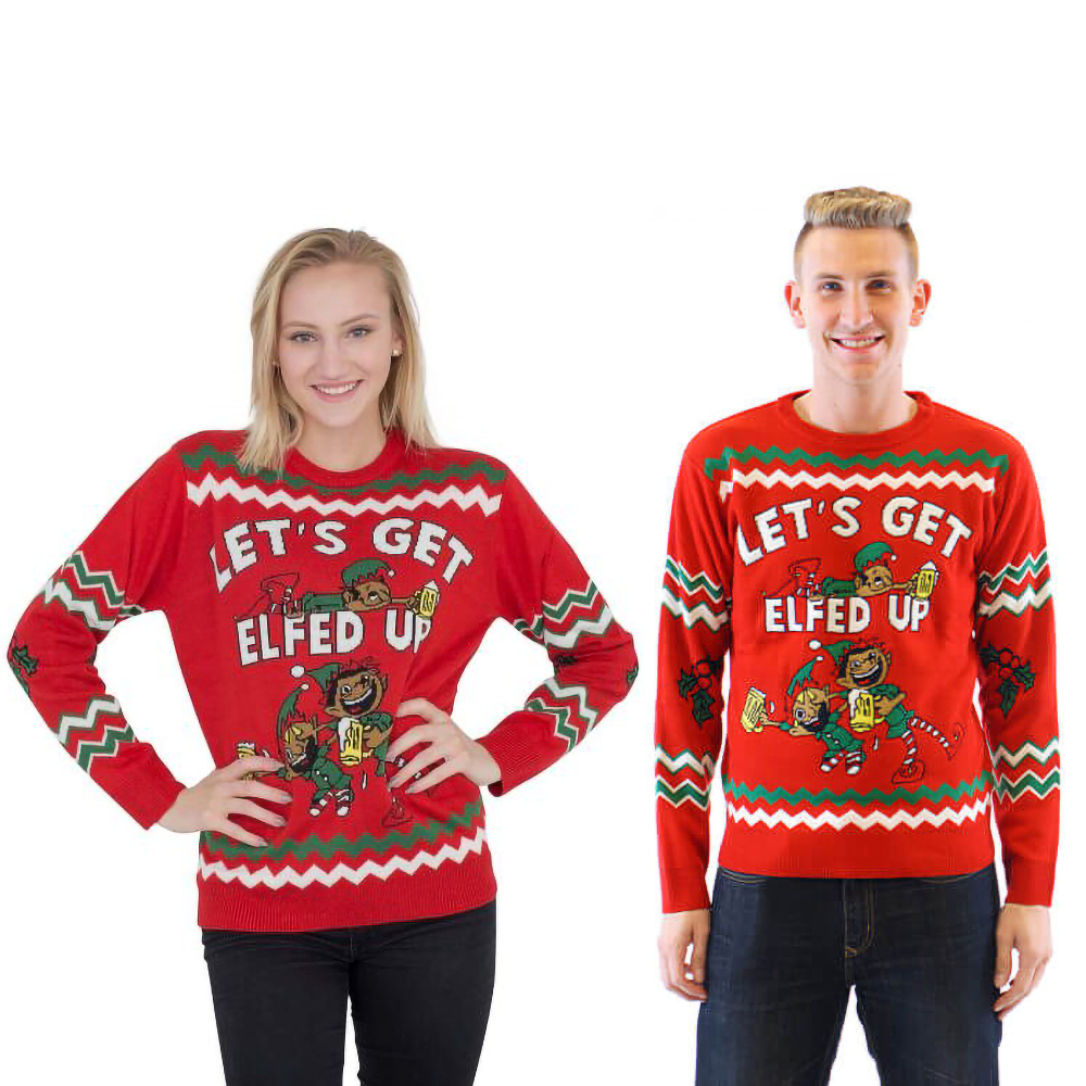 Couple Let Get Elfed Up Drunken Elves Sweater