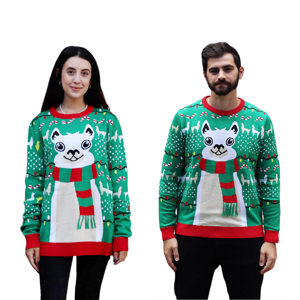 Couple Winter Llama Sweater
