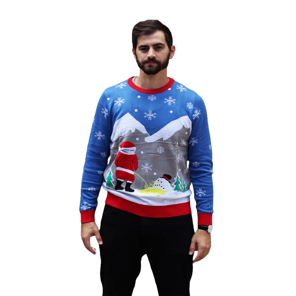 Santa Peeing On Melting Snowman Sweater