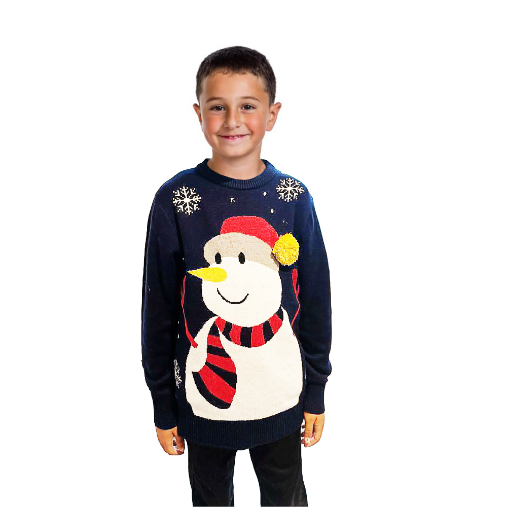 Boy Snowman Sweater With a Pompom