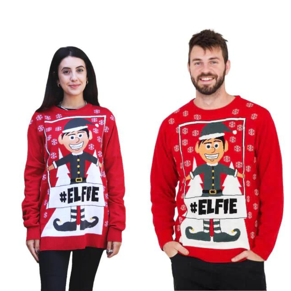 Couple - #Elfie Hashtag  Sweater