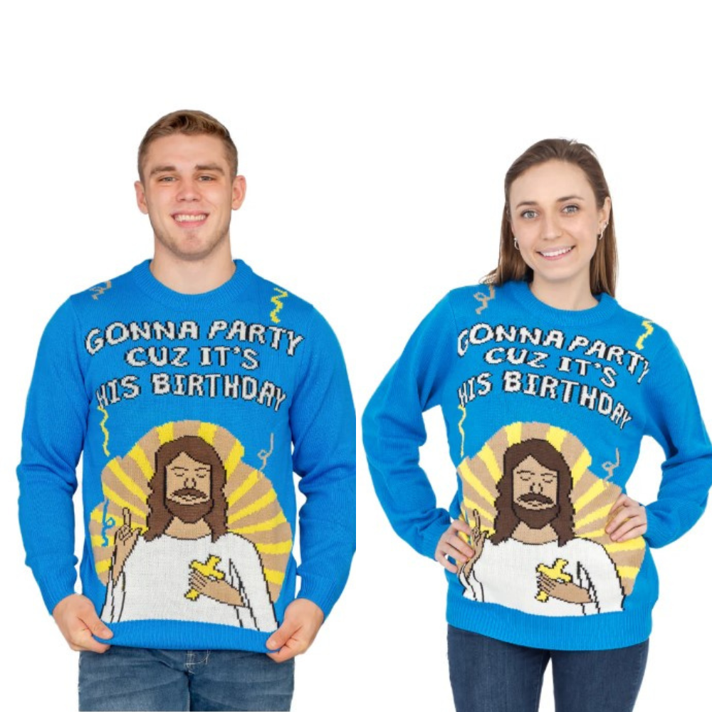 Couple - Jesus Birthday Party Sweaters