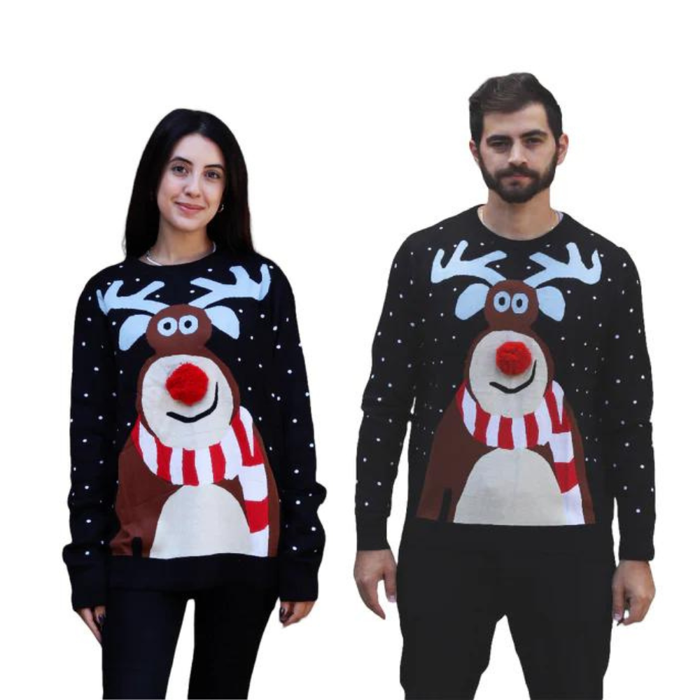 Couple - Nosy Reindeer Christmas Sweater