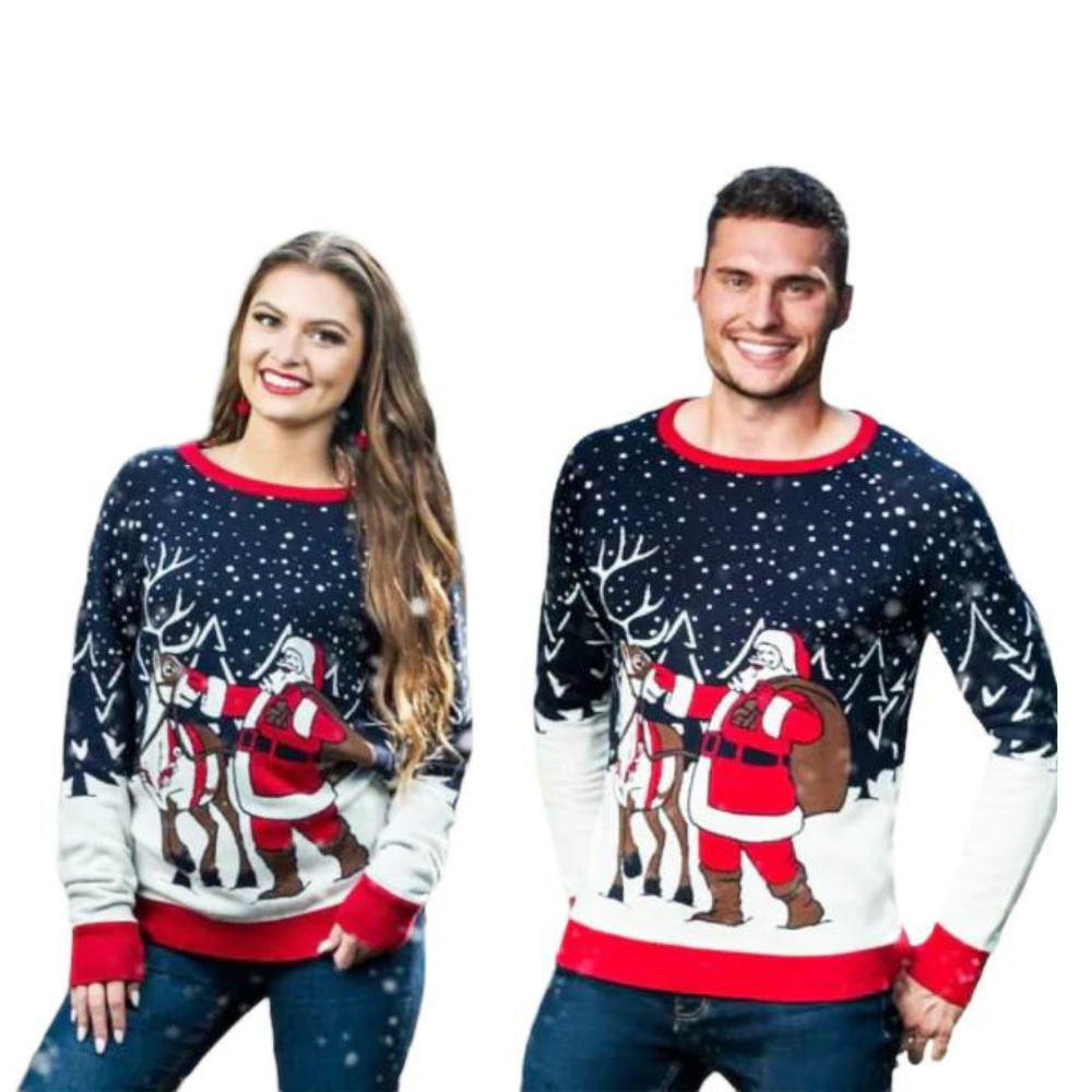 Couple - Santa And Reindeer  Sweater