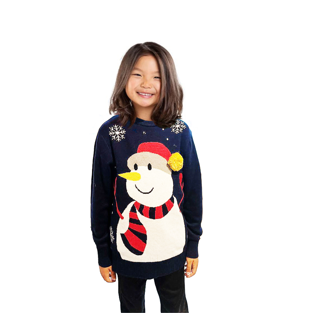 Girl Snowman Sweater With a Pompom