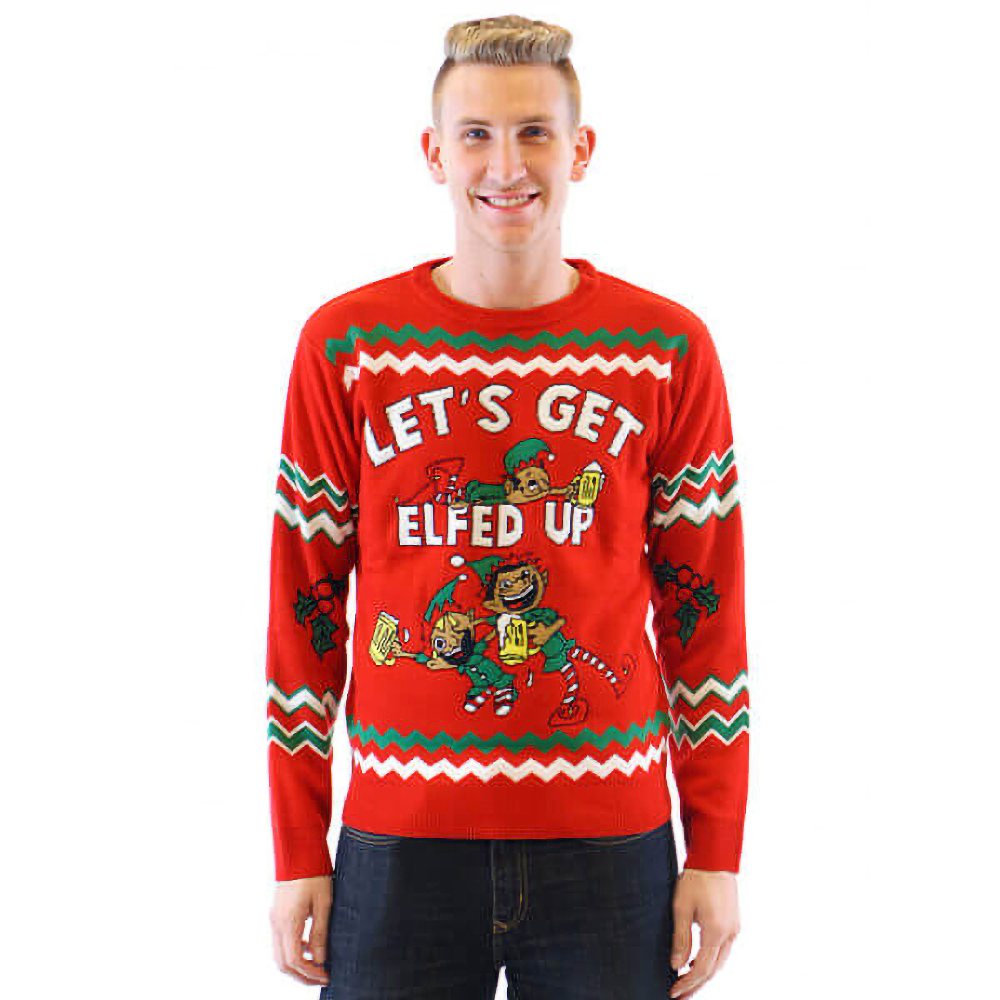 Let Get Elfed Up Drunken Elves  Sweater