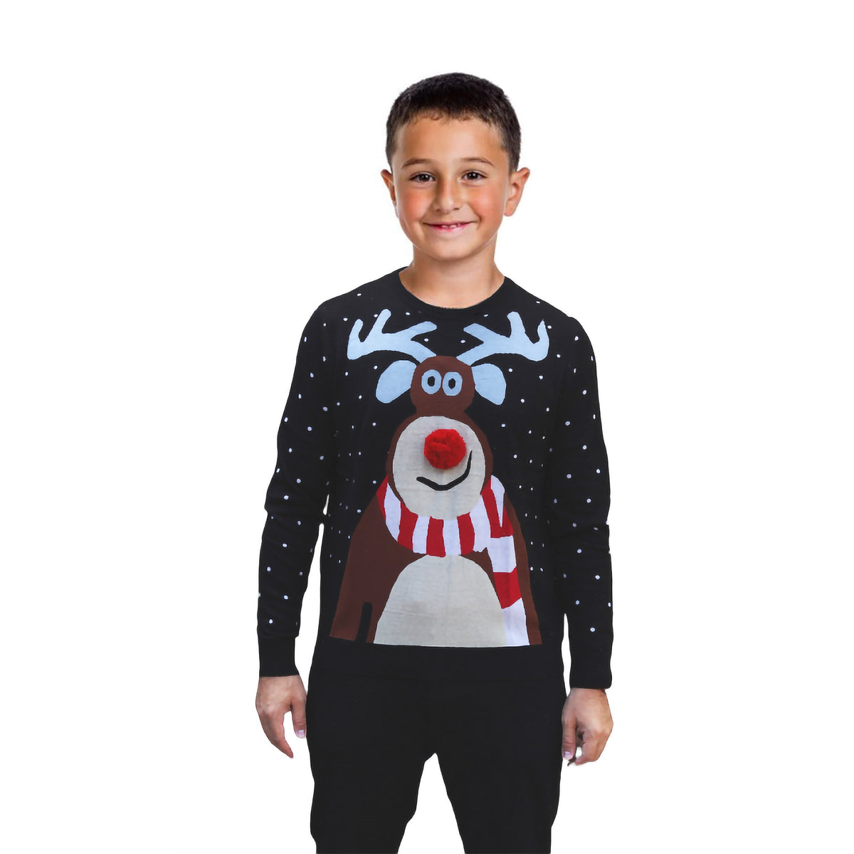 Men's Ugly Christmas Sweater Pullover Ribbed Knit Cropped Knitted Santa Claus Crew Neck main image 0