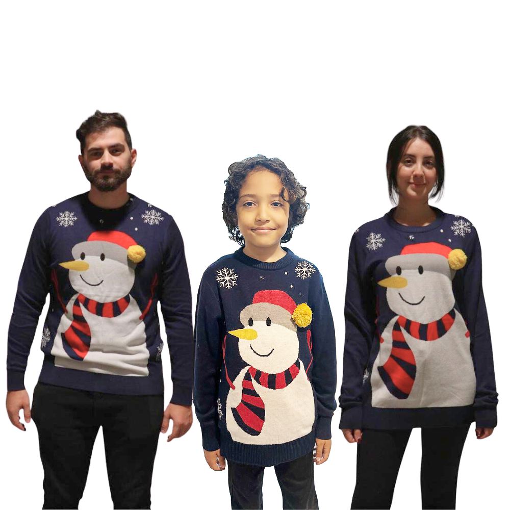 Family Bundle - Snowman Sweater With a Pompom