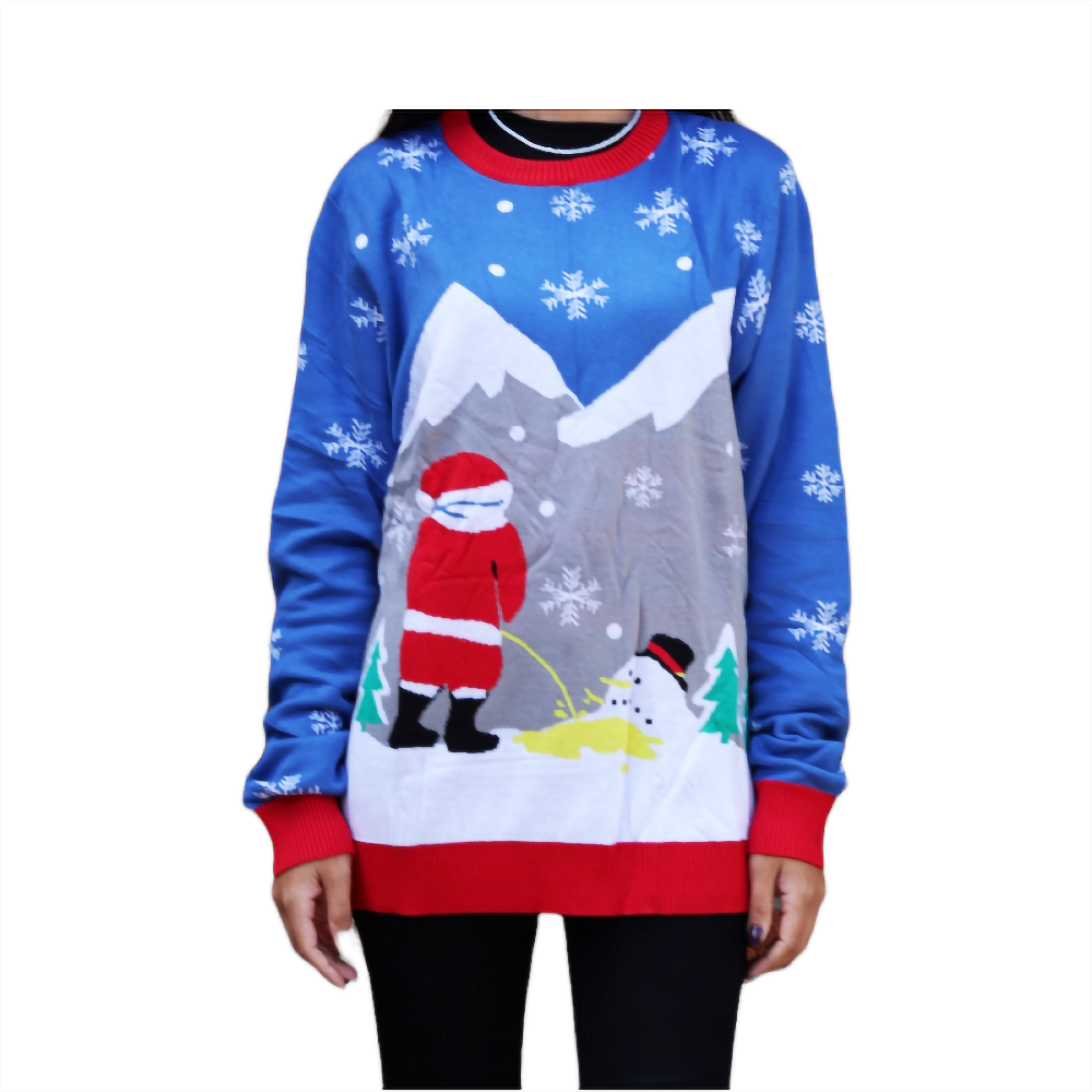 Santa Peeing On Melting Snowman  Sweater